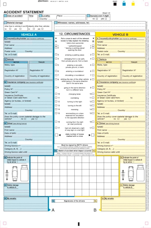 European Accident Statement English