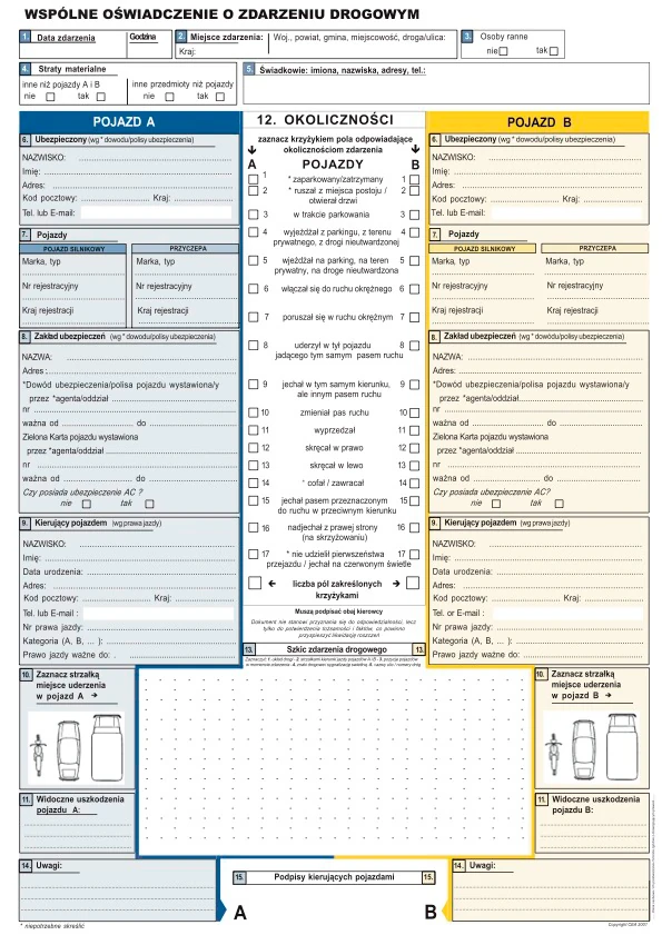 Wspólne Os’wiadczenie O Zdarzeniu Drogowym Polski